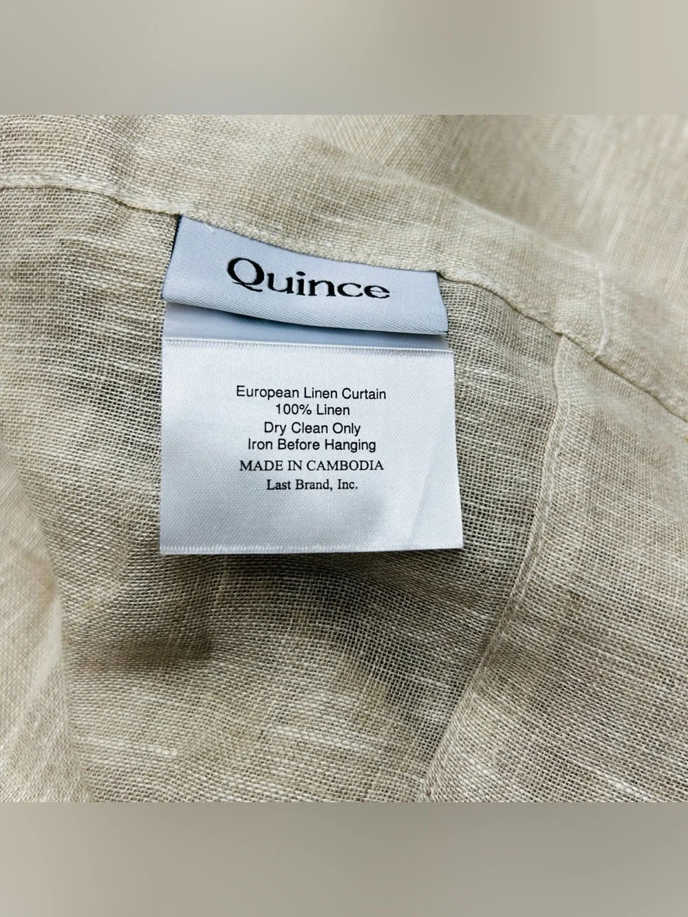 QUINCE Set Of 2 48x96 European Linen Sheer Curtains Flax 9264